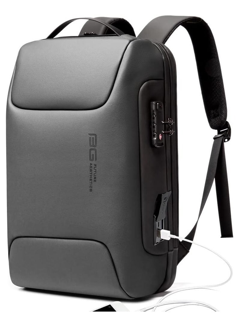 BANGE Lightweight Business Backpack with USB Charging Port Two Pockets for Work for Men and Women - Image 1