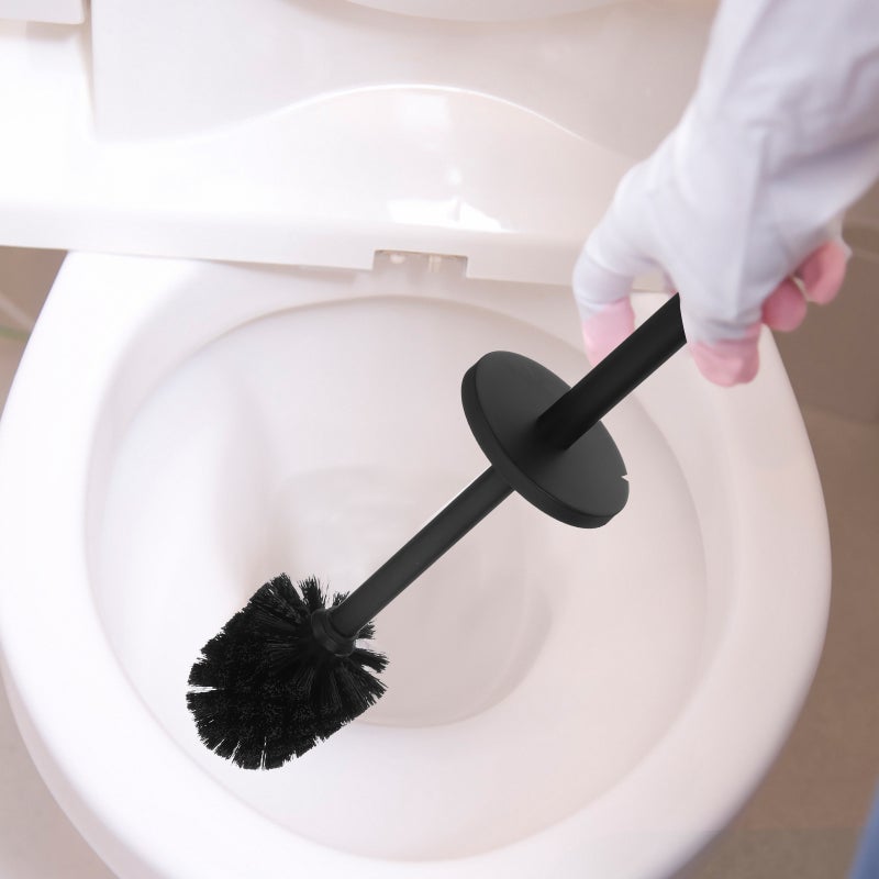 1PC Bathroom Handle Base Stainless Steel Brush Set Home Brush Set Stainless Steel Bowl Brush and Holder Set for Hotel Bathroom - Image 3