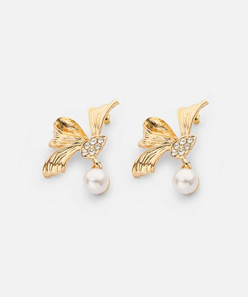 ايبيكيول Crystal and Faux Pearl Earrings