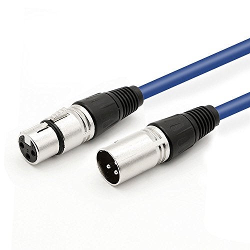 DREMAKE 3Pin XLR Male to XLR Female Microphone Cable Professional for Recording, Mixing, and Lighting Equipments - 40 Foot/Blue - Image 1