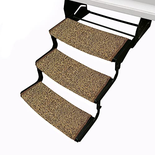 Prest-O-Fit - 784940 3-Pack 2-4049 Wraparound Radius RV Step Rug Black 22 in. Wide - Image 1