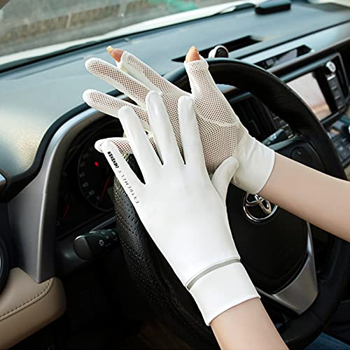 IPENNY Women Summer UPF 50+ UV Sun Protection Gloves 2 Fingers Flip Mesh Cooling Breathable Touchscreen Anti Slip Mittens Full Finger Quick Dry Hand Gloves for Driving Riding Cycling Lady Girls Mitt - Image 4