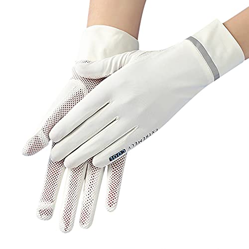 IPENNY Women Summer UPF 50+ UV Sun Protection Gloves 2 Fingers Flip Mesh Cooling Breathable Touchscreen Anti Slip Mittens Full Finger Quick Dry Hand Gloves for Driving Riding Cycling Lady Girls Mitt - Image 1