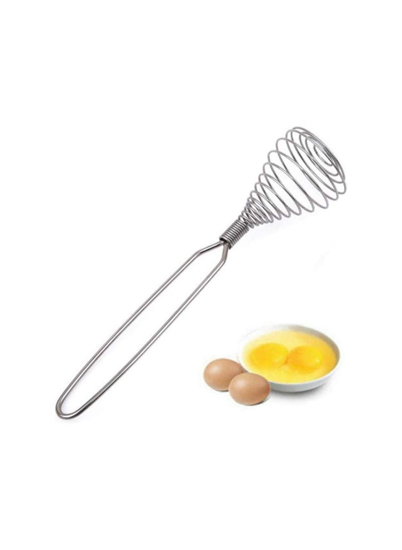 AISIBO Mini French Spring Whisk 867 Inch Silver Stainless Steel Spring Coil Whisk Hand Eggbeater Egg Mixer Whisk Blender Stirring Beater 
