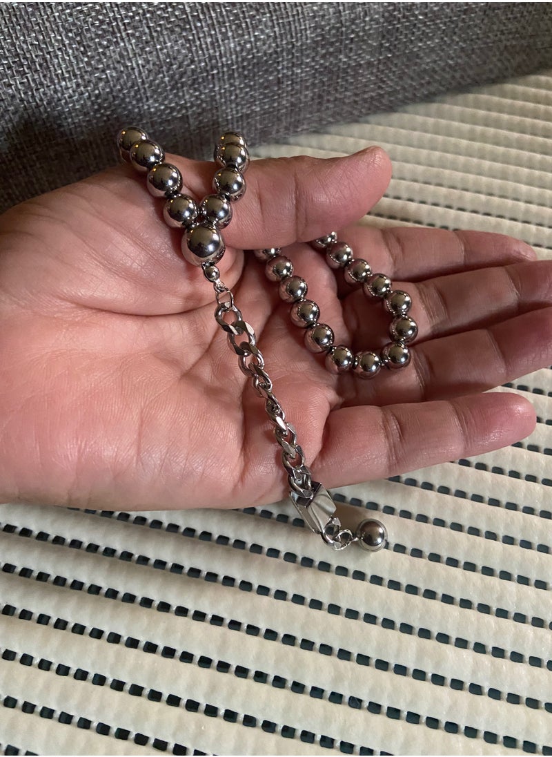JewelryJo - High Quality Stainless Steel Prayer Beads For Men 35 Beads Size 8mm - Image 1