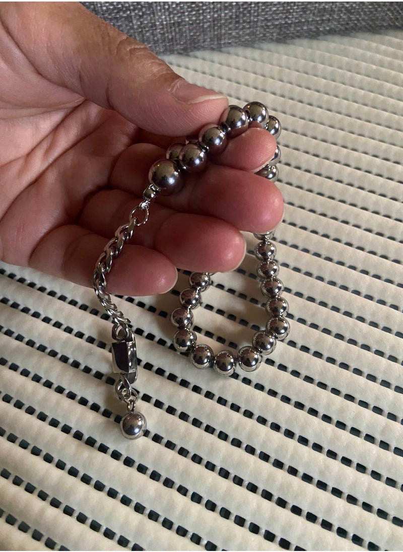 JewelryJo - High Quality Stainless Steel Prayer Beads For Men 35 Beads Size 8mm - Image 1