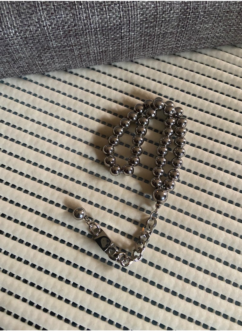 JewelryJo - High Quality Stainless Steel Prayer Beads For Men 35 Beads Size 8mm - Image 1