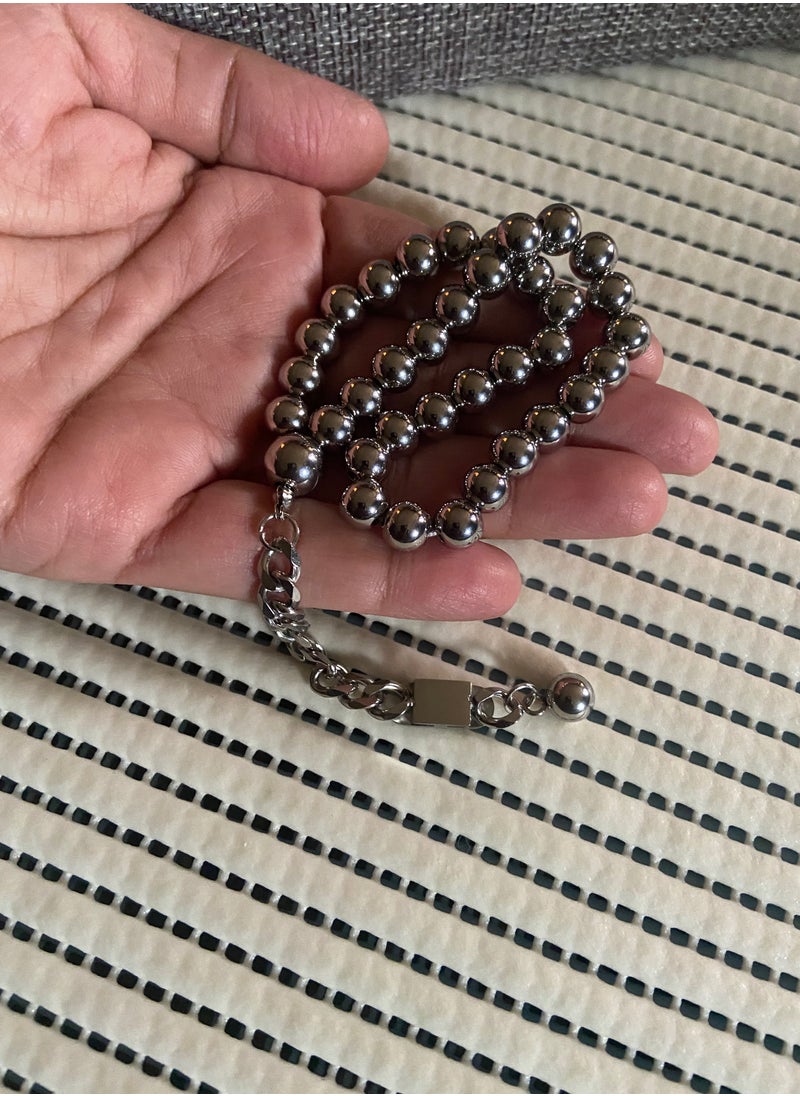 JewelryJo - High Quality Stainless Steel Prayer Beads For Men 35 Beads Size 8mm - Image 1