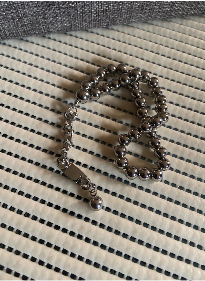 JewelryJo - High Quality Stainless Steel Prayer Beads For Men 35 Beads Size 8mm - Image 1