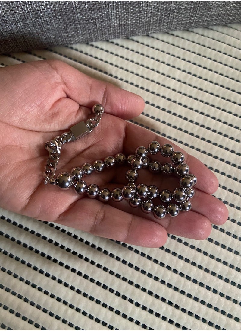 JewelryJo - High Quality Stainless Steel Prayer Beads For Men 35 Beads Size 8mm - Image 1