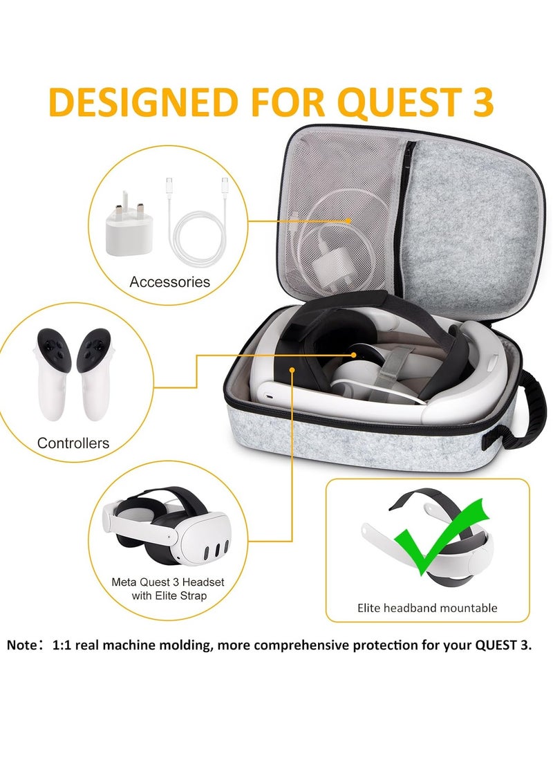 Generic - Hard Carrying Case for Meta Quest 3, Suitable for Travel and Home Storage, Portable Protection for Oculus Quest 3 with Elite Strap, Touch Controller and Other Accessories - Image 1