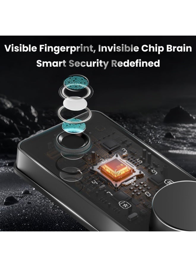 Fingerprint Door Lock, Smart Electronic Door knob With TUYA Bluetooth, Biometric Door Lock ，App Control, Keyless Entry Door Lock For Bedroom, Apartment, Office - Image 5