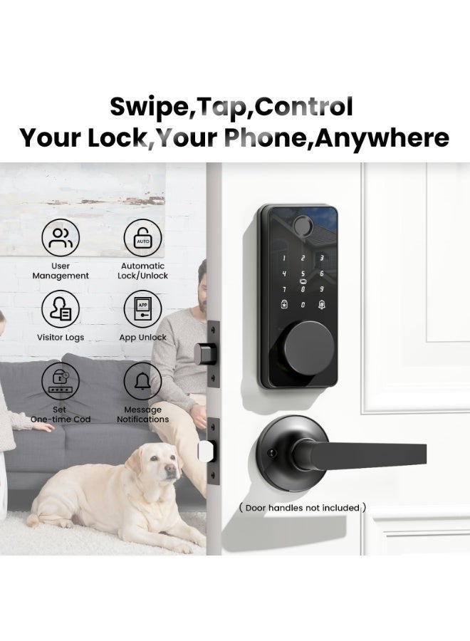 Fingerprint Door Lock, Smart Electronic Door knob With TUYA Bluetooth, Biometric Door Lock ，App Control, Keyless Entry Door Lock For Bedroom, Apartment, Office - Image 4