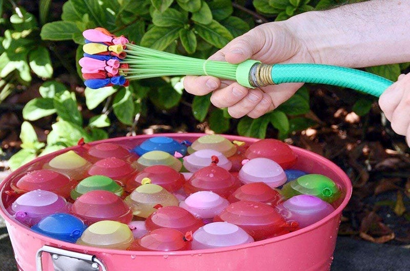 oramsa self sealing Fill 333 Magic Water Balloons per Minute Holi Battle Bombs (9 Bunch with 37 each ie 333 Balloons - Great Holi Festival And Outdoor Water Sports Fun! (FREE TAP Nozzel) - Image 5