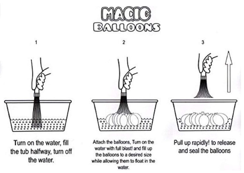 oramsa self sealing Fill 333 Magic Water Balloons per Minute Holi Battle Bombs (9 Bunch with 37 each ie 333 Balloons - Great Holi Festival And Outdoor Water Sports Fun! (FREE TAP Nozzel) - Image 3