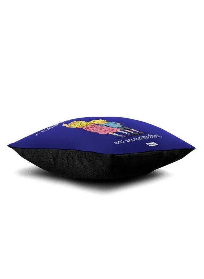 Indigifts - Indigifts Rakshabandhan Gifts for Sister Sis is a friend & Mother Quote Dark Blue Cushion Cover 12x12 inch with Filler - Gifts for Sister, Raksha Bandhan Gifts, Sister Rakhi Gift, Sister Birthday Gift - Image 1