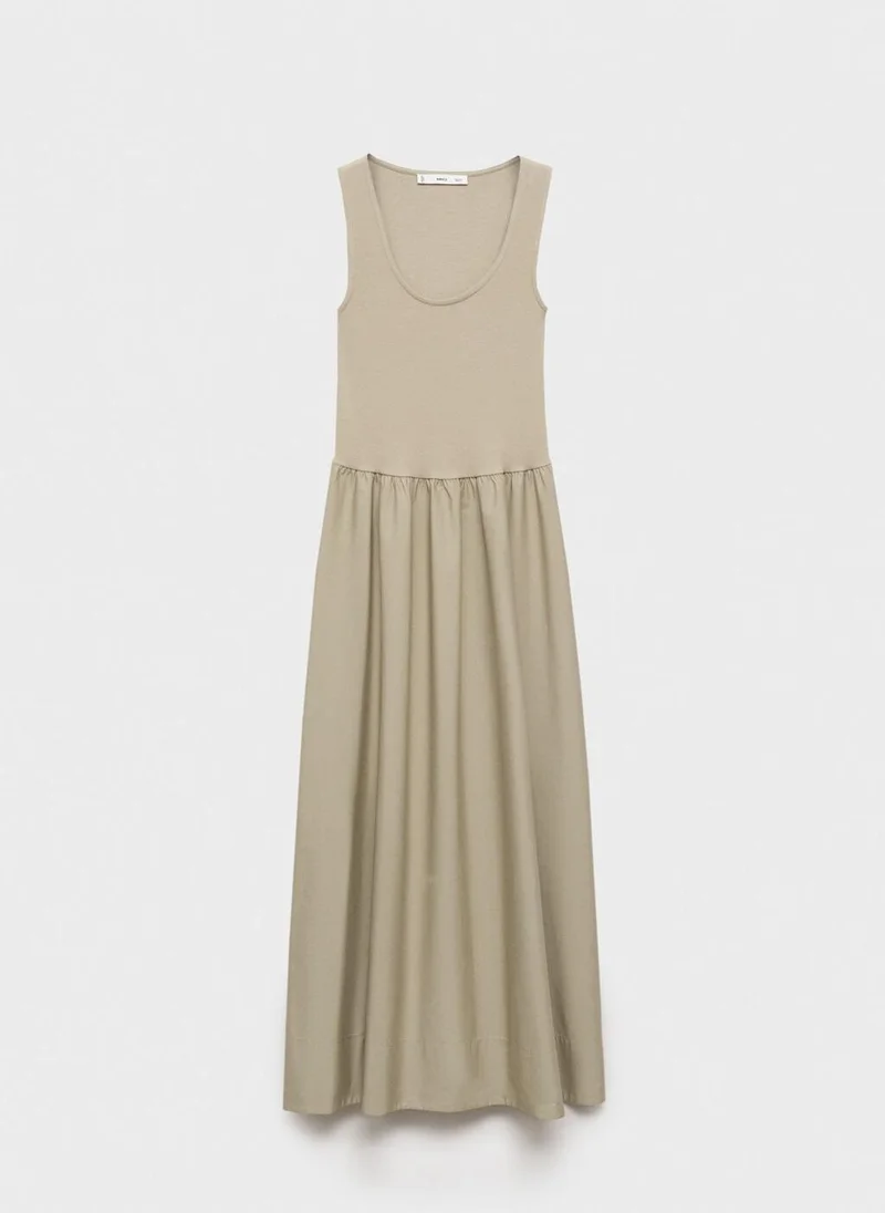 مانجو فستان واسع من قماش مدمج