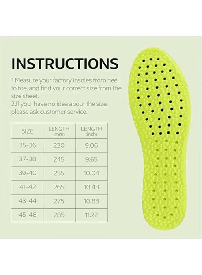 HY Deodorant Insole, Natural Wormwood Insoles, 2 Pairs Relieve Plantar Fasciitis Heel Pain Sole Support, Massage Acupuncture Foot pad Breathable Non-Slip for Run Sports Exercise (Women6-8.5/Men5-7) - Image 5