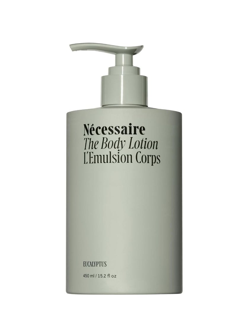 Necessaire Nécessaire The Body Lotion with Pump. Eucalpytus. Multi-Peptide Firming Lotion to Moisturize, Firm, Strengthen. 2.5% Niacinamide, Vitamin C/E + Omega 6/9. 450ml / 15.2 fl oz  - Image 1