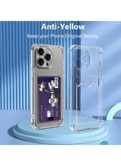 Generic Wallet Phone Case Slim Fit Card Slot Transparent Case Protective Soft Shockproof Case with Card Holder For Iphone 14 Pro Max  - Image 5