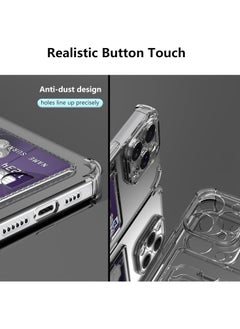 Generic Wallet Phone Case Slim Fit Card Slot Transparent Case Protective Soft Shockproof Case with Card Holder For Iphone 14 Pro Max  - Image 3