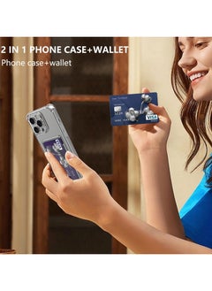 Generic Wallet Phone Case Slim Fit Card Slot Transparent Case Protective Soft Shockproof Case with Card Holder For Iphone 14 Pro Max  - Image 2