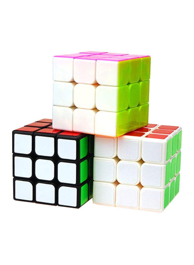 3-Piece Magic Stickerless Rubik's Cube Puzzle Set - Image 1