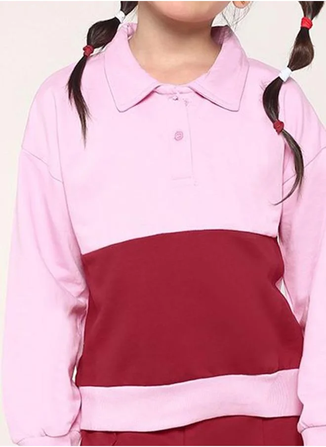 بونكيدز Girl's clothing set in regular fit pink red colour cotton fabric embellished pattern pull over closure woven weave type round collar type round neckline half sleeve length full bottom body wear length casual bottom body wear type suitable for casual occasions – a must-have trendsetter this season!