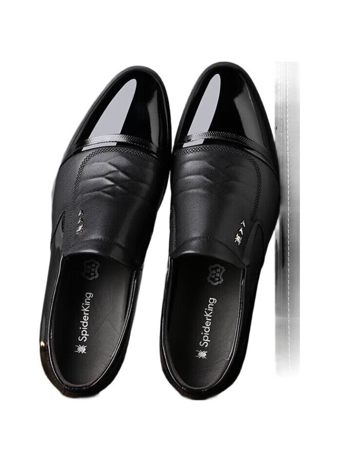 Spider King Men'S Shoes, Business Casual Leather Shoes, British Style Soft Upper And Sole, Low-Top Slip-On Loafers, 25907, Black, Size 42 - Image 3