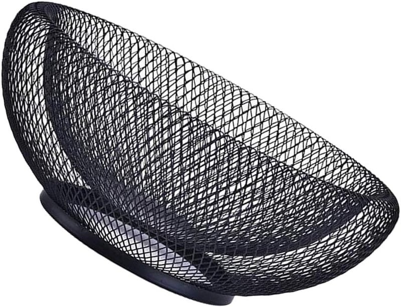 klarako Fruit Basket Round Fruit Basket Metal Fruit Bowl Vegetable Washing Basket Storage for Home Kitchen Restaurant Decor, 25.5x13cm  Black, as described - Image 1