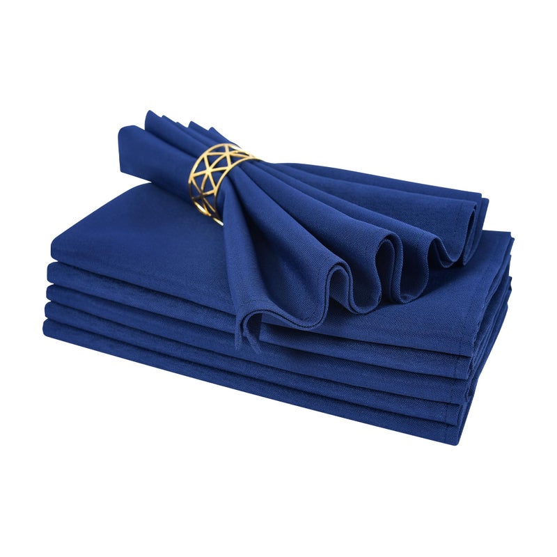 Nacuci Cloth Napkins Set of 6 Washable Dinner Napkins Square 18X18 Inch Navy Blue Reusable Table Napkin with Hemmed Edges for Hotel Restaurant Wedding Party Banquet Event - Image 1