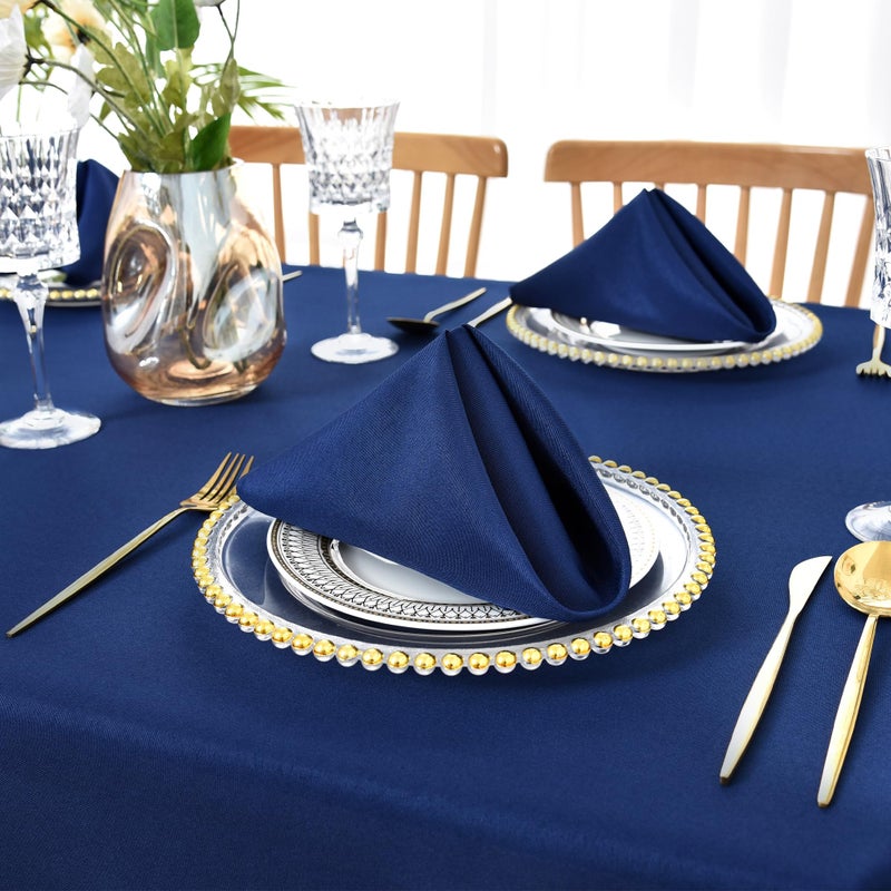 Nacuci Cloth Napkins Set of 6 Washable Dinner Napkins Square 18X18 Inch Navy Blue Reusable Table Napkin with Hemmed Edges for Hotel Restaurant Wedding Party Banquet Event - Image 4