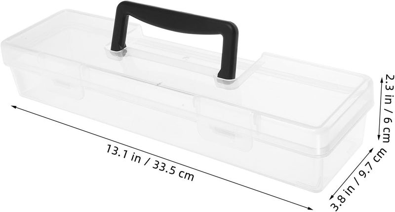 Zerodeko Multi-purpose Small Tool Box Organizer with Lid Portable Plastic Storage Case for Crafts, Sewing Supplies, and Small Parts – Black Design, 33.5×9.7×6 Cm - Image 2