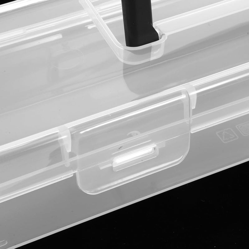 Zerodeko Multi-purpose Small Tool Box Organizer with Lid Portable Plastic Storage Case for Crafts, Sewing Supplies, and Small Parts – Black Design, 33.5×9.7×6 Cm - Image 3