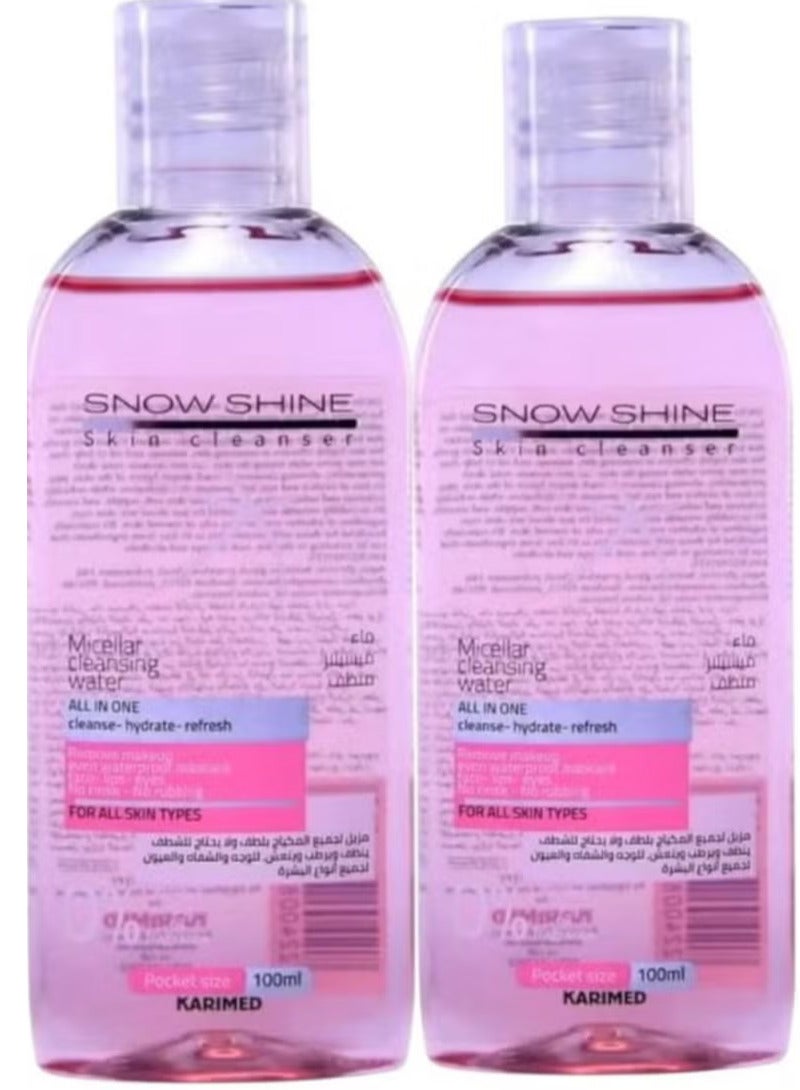 Snow Shine Micellar Cleansing Water Makeup Remover 100 ML 2 pcs