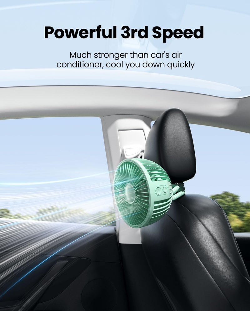 Gaiatop Baby Stroller Fan, Small Clip On Fan Portable 4000 mAh Rechargeable Personal Handheld, Battery Operated 4 Speed 360°Rotate Flexible Tripod Mini Desk Cooling Fan for Car Camping Travel - Image 4