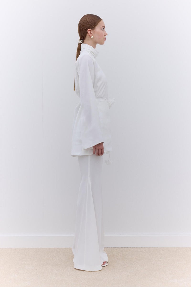 Manuka Satin Wide Sleeve Tunic Ecru  - Image 3