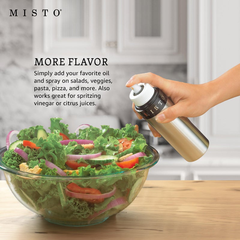 Misto Aluminum Oil Sprayer, Set of 2, Versatile Refillable Aerosol Sprayers for Olive Oil, Vinegar, Lemon Juice, Dressings, and More, Ideal for Cooking, BBQ, and Air Fryers - Image 2