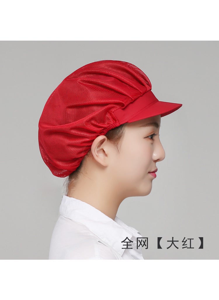 Generic Xuan Zhixin Food Factory Work Hat Womens Dust-proof Workshop Mens Catering Womens Factory Canteen Work Hat Chef Hat Kitchen Big Red [Full Network]] 