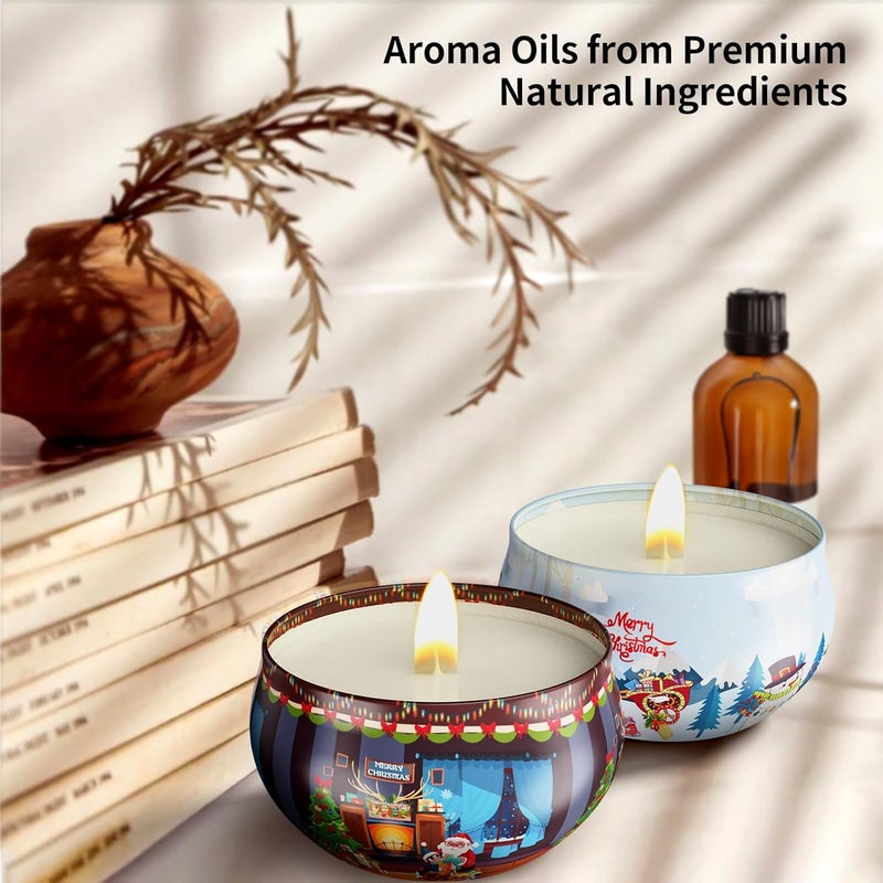 Primevolve Christmas Candles Gifts for Women, Scented Candles Set for 12 Bulk Home Aromatherapy, Strongly Fragrance Long Lasting Portable Travel Tin for Spa Bath Yoga - Image 5