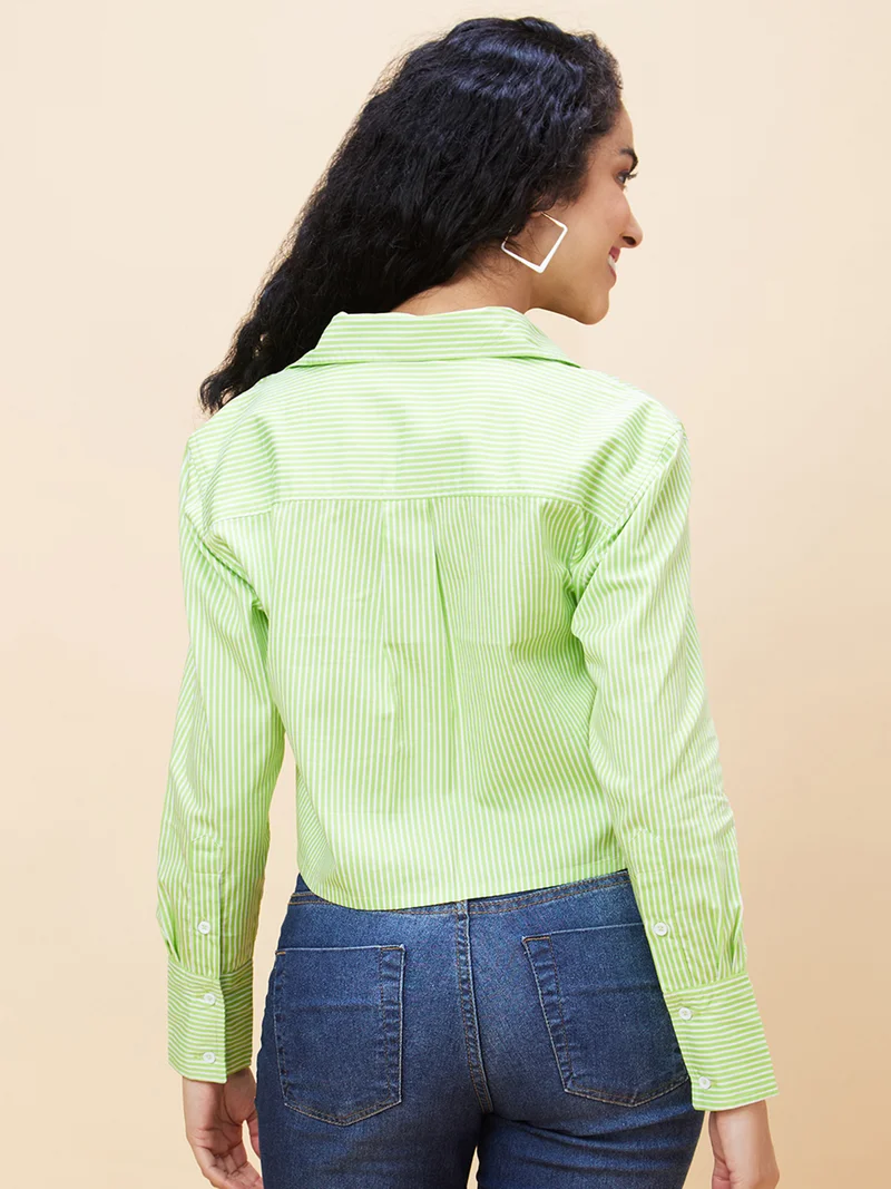globus Globus Women Striped Cotton Shirt Style Top
