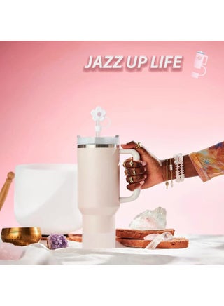 9 Pcs Stanley Cup Accessories Set Including 6 Pcs Silicone Spill Proof Stopper, 2 Pcs Straw Cover Cap for 9-10 mm Straws, 1 Pcs Silicone Boot for Stanley Cup Stanley 40oz & 30oz Tumbler (ROSE QUARTZ) - view 5