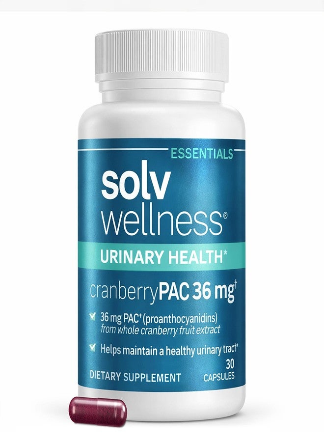 Solv Wellness Urinary Health 36 mg Cranberry PAC – Whole Cranberry Fruit Extract, Daily Urinary Tract Health Support, 30 Capsules - Image 1