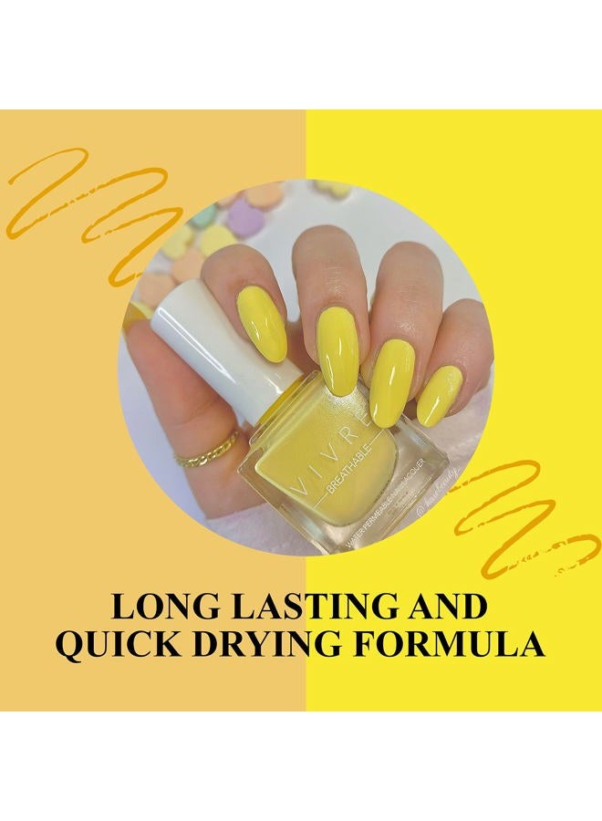 V VIVRE Nail Polish, Quick Dry and Shiny Halal Nail Polish For Girls, Vegan and Non Toxic Nail Polish For Women, Long Lasting, Certified Breathable and Water Permeable - Going Bananas  - Image 4