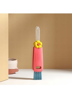 3-in-1 Crocodile Lid Brush Thermal Cup Cleaner Joseph Red-(Petals Cup Lid Brush)