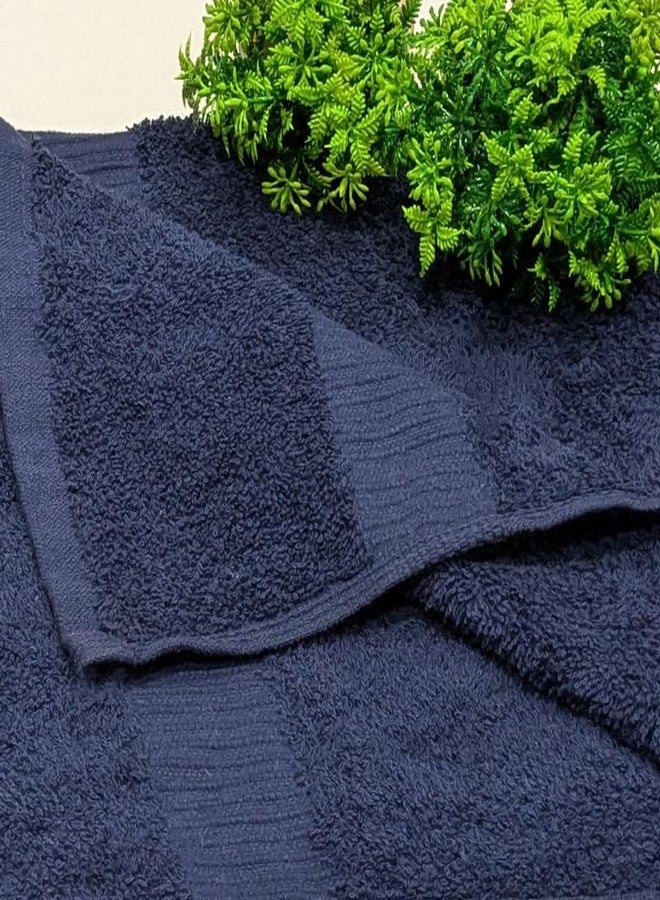 SupremePlus Premium Navy Blue Bath Towels 24x50 - Pack of 4-100% Ring Spun Cotton, 500 GSM Thick & Ultra Absorbent Towels for Bathroom, Spa, Gym & Hotel Use - Quick Dry, Easy Care Towel Set - Image 3