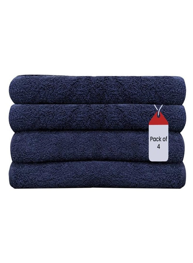 SupremePlus Premium Navy Blue Bath Towels 24x50 - Pack of 4-100% Ring Spun Cotton, 500 GSM Thick & Ultra Absorbent Towels for Bathroom, Spa, Gym & Hotel Use - Quick Dry, Easy Care Towel Set - Image 1