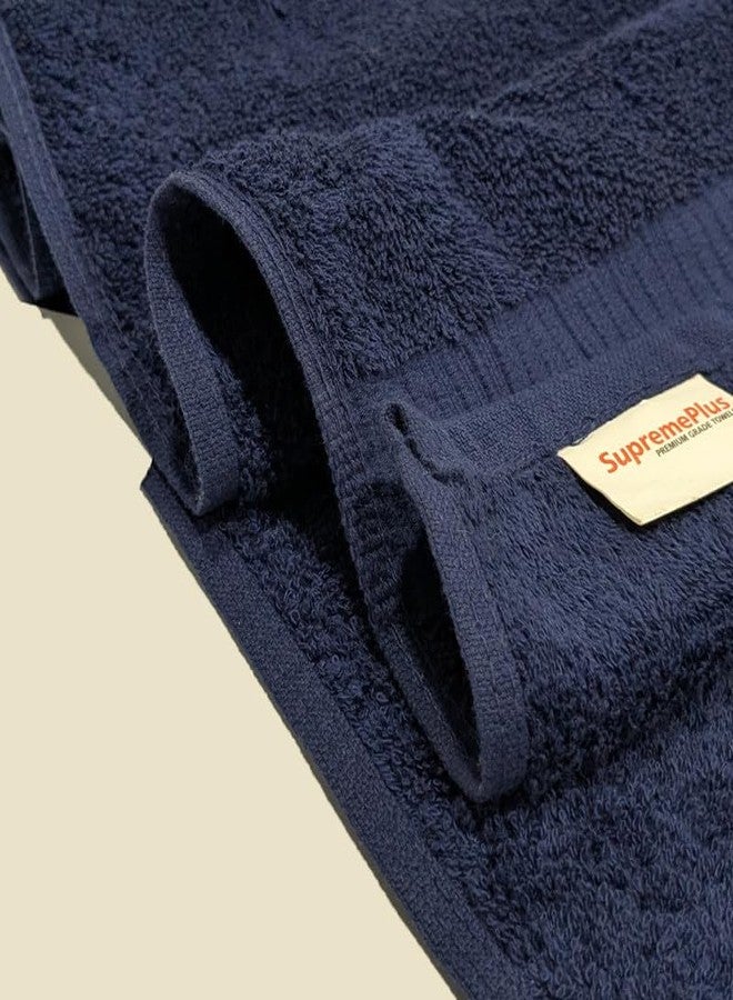 SupremePlus Premium Navy Blue Bath Towels 24x50 - Pack of 4-100% Ring Spun Cotton, 500 GSM Thick & Ultra Absorbent Towels for Bathroom, Spa, Gym & Hotel Use - Quick Dry, Easy Care Towel Set - Image 4