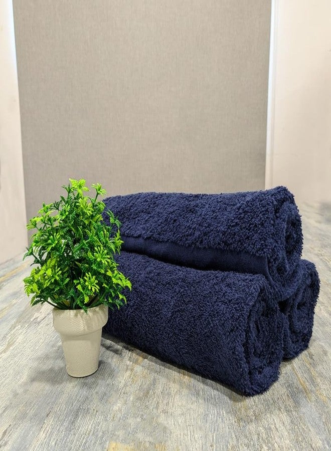 SupremePlus Premium Navy Blue Bath Towels 24x50 - Pack of 4-100% Ring Spun Cotton, 500 GSM Thick & Ultra Absorbent Towels for Bathroom, Spa, Gym & Hotel Use - Quick Dry, Easy Care Towel Set - Image 2