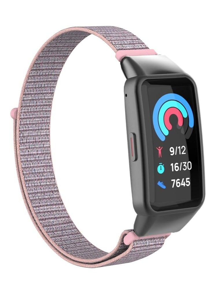 Nylon Band for Honor Band 6/Huawei Band 6 Pro/Huawei Band 6,Nylon Watch Strap Sport Wristband Soft Replacement Watch Strap Adjusable Wrist for Women Men (Pink) - Image 2